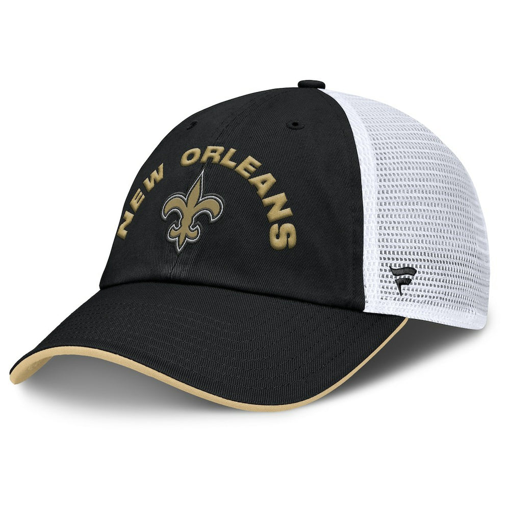New Orleans Saints Reverse Trucker Adjustable Hat Black/White | Fanatics