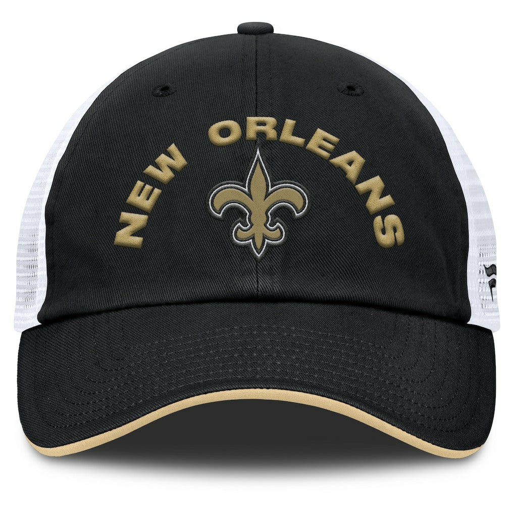 New Orleans Saints Reverse Trucker Adjustable Hat Black/White | Fanatics