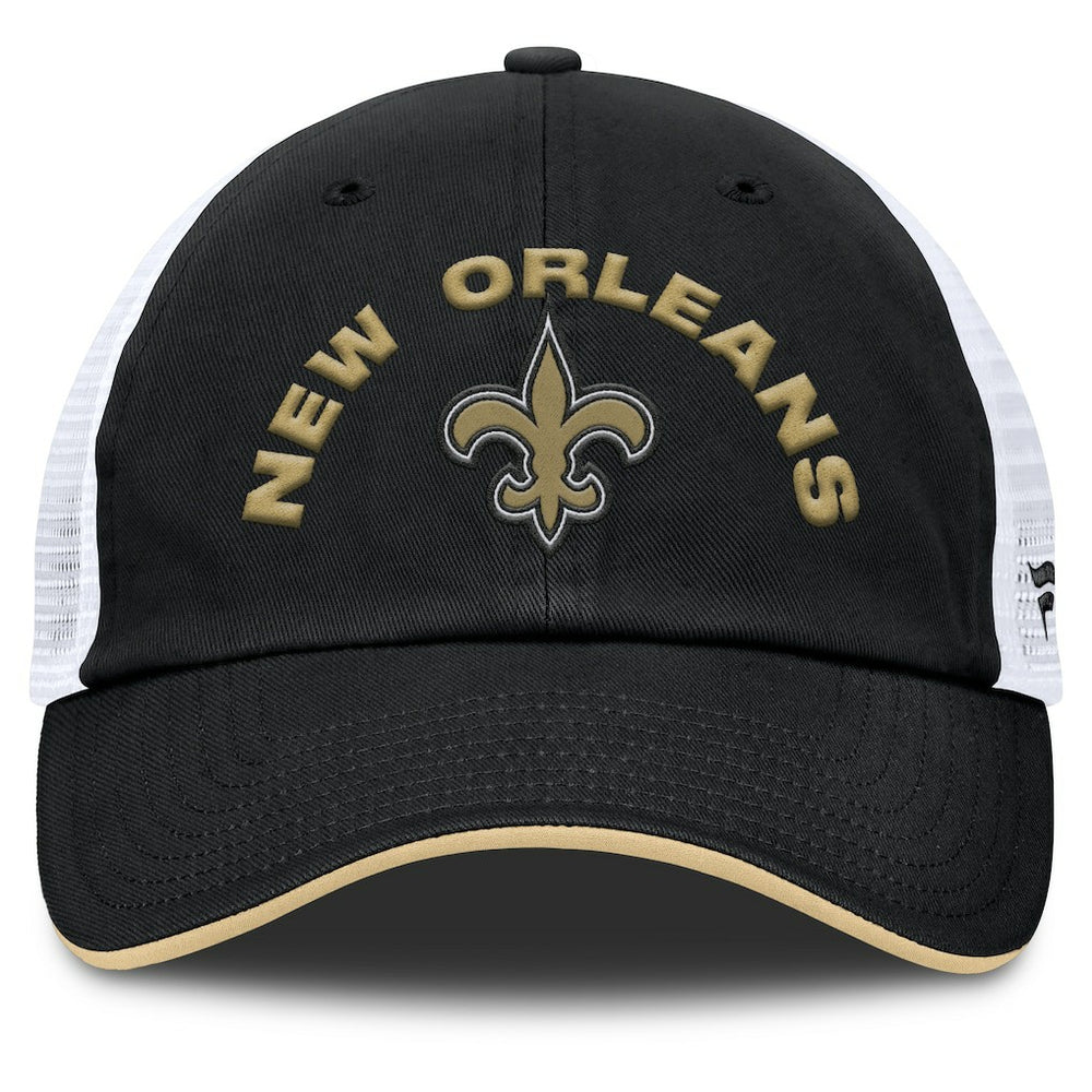 New Orleans Saints Reverse Trucker Adjustable Hat Black/White | Fanatics