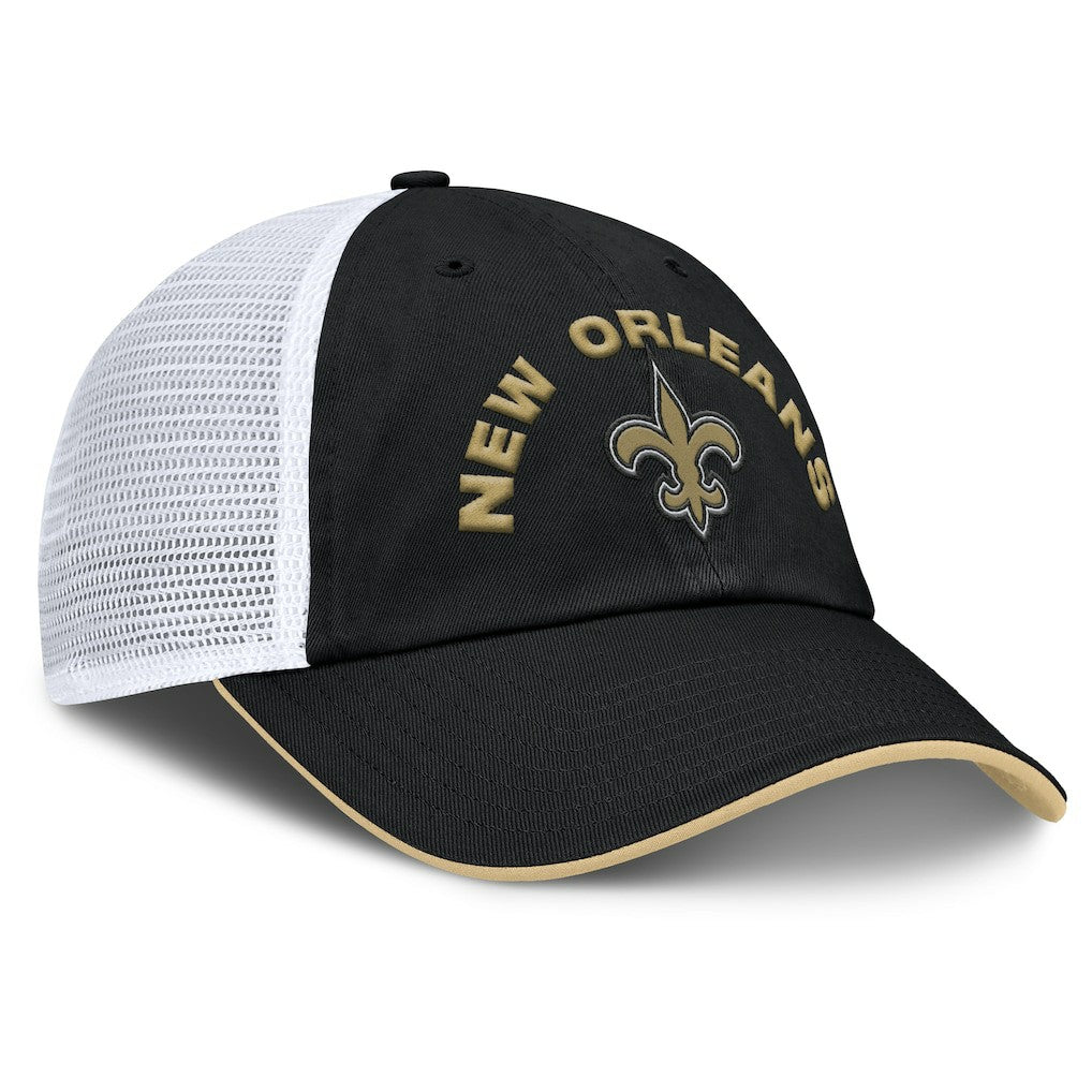 New Orleans Saints Reverse Trucker Adjustable Hat Black/White | Fanatics