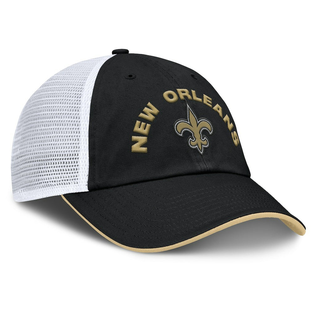 New Orleans Saints Reverse Trucker Adjustable Hat Black/White | Fanatics