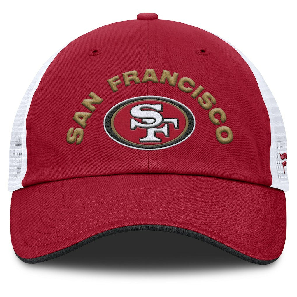 San Francisco 49ers Reverse Trucker Adjustable Hat Scarlet/White | Fanatics