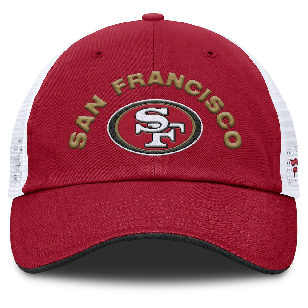 San Francisco 49ers Reverse Trucker Adjustable Hat Scarlet/White | Fanatics