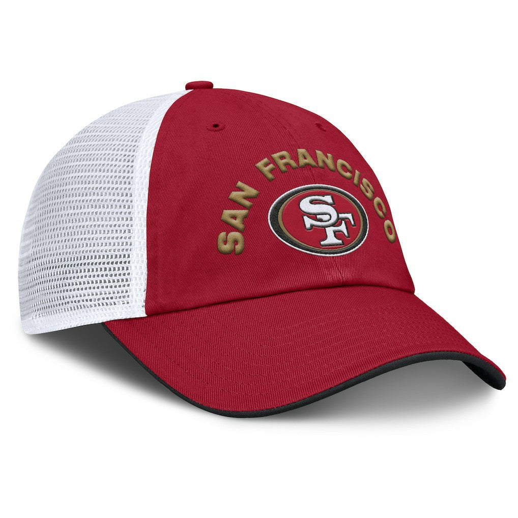 San Francisco 49ers Reverse Trucker Adjustable Hat Scarlet/White | Fanatics