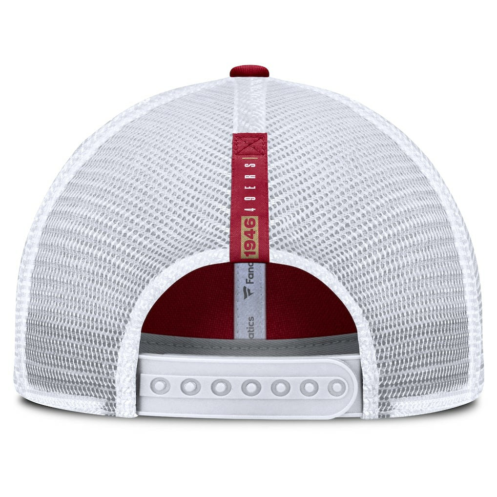San Francisco 49ers Reverse Trucker Adjustable Hat Scarlet/White | Fanatics