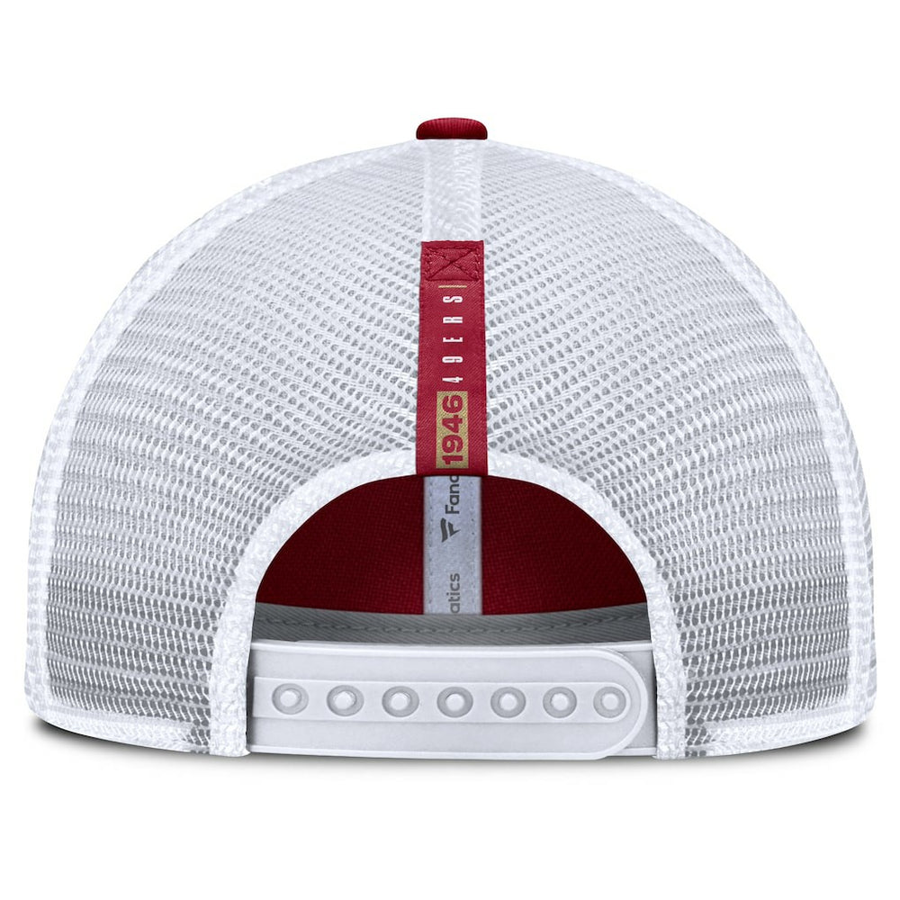 San Francisco 49ers Reverse Trucker Adjustable Hat Scarlet/White | Fanatics