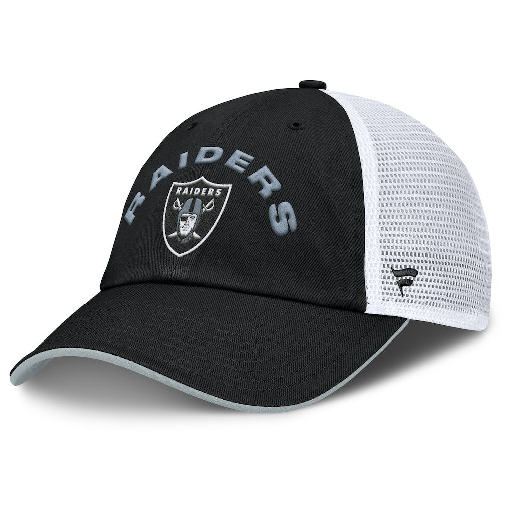 Las Vegas Raiders Reverse Trucker Adjustable Hat Black/White | Fanatics