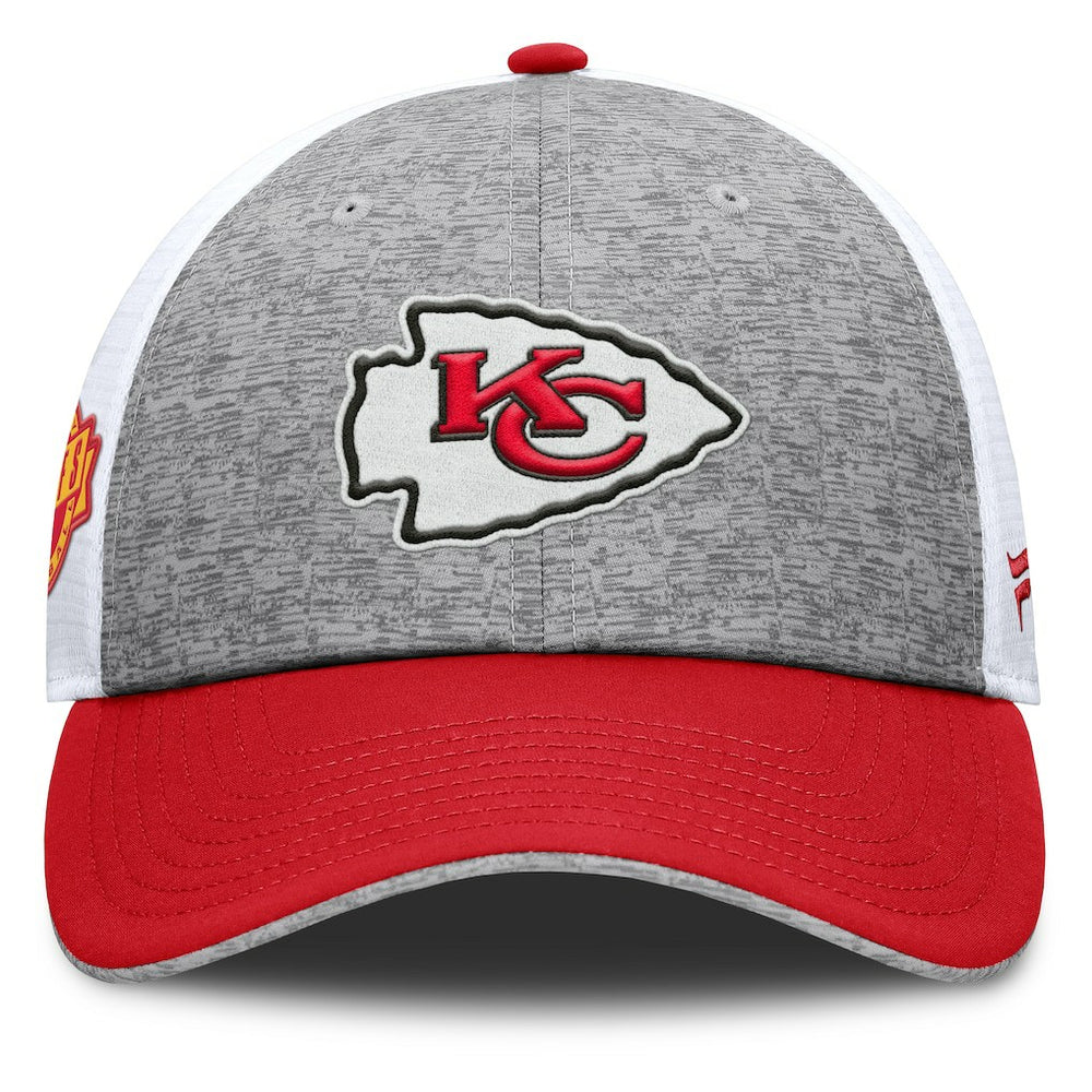 Kansas City Chiefs Option Trucker Adjustable Hat Gray/Red | Fanatics