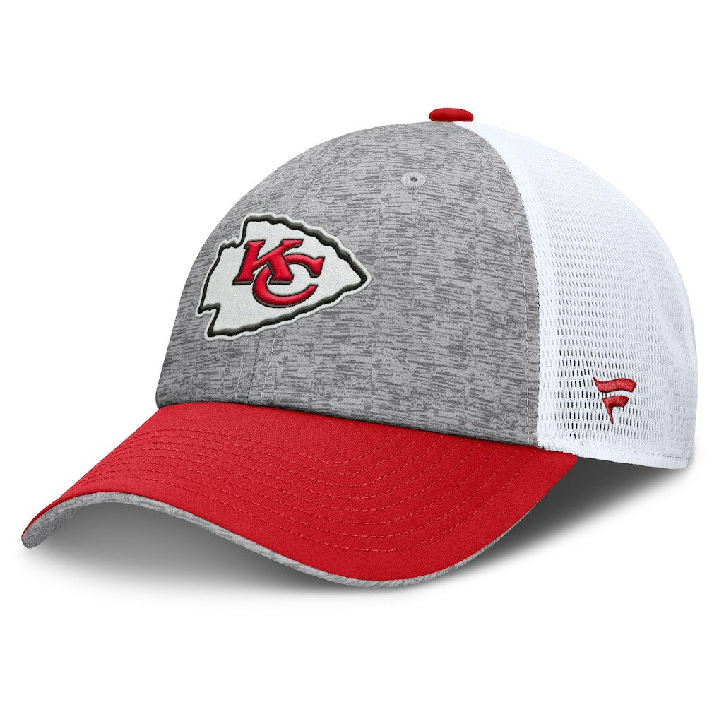 Kansas City Chiefs Option Trucker Adjustable Hat Gray/Red | Fanatics