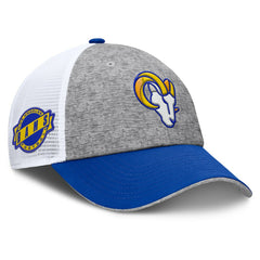 Los Angeles Rams Option Trucker Adjustable Hat Gray/Royal | Fanatics