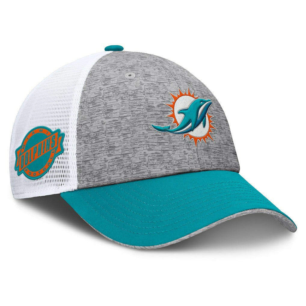 Miami Dolphins Option Trucker Adjustable Hat Gray/Aqua | Fanatics
