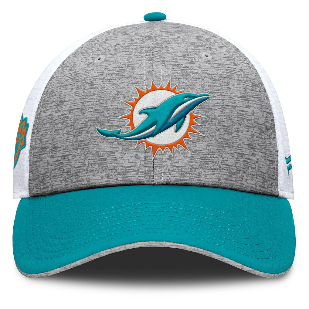 Miami Dolphins Option Trucker Adjustable Hat Gray/Aqua | Fanatics