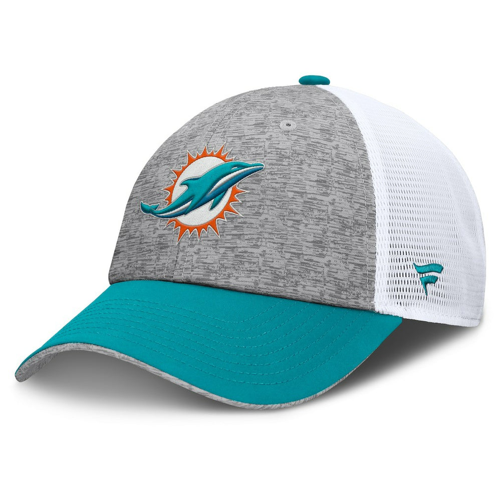 Miami Dolphins Option Trucker Adjustable Hat Gray/Aqua | Fanatics