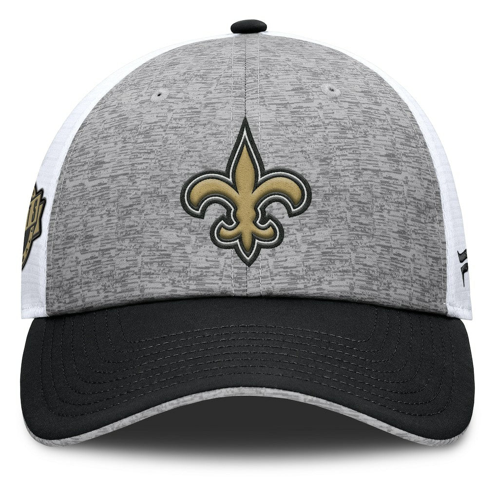 New Orleans Saints Option Trucker Adjustable Hat Gray/Black | Fanatics