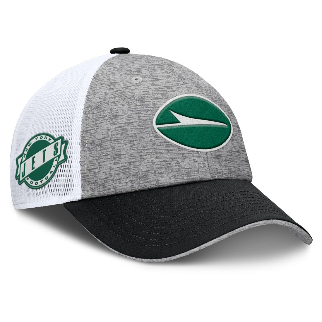 New York Jets Option Trucker Adjustable Hat Gray/Black | Fanatics