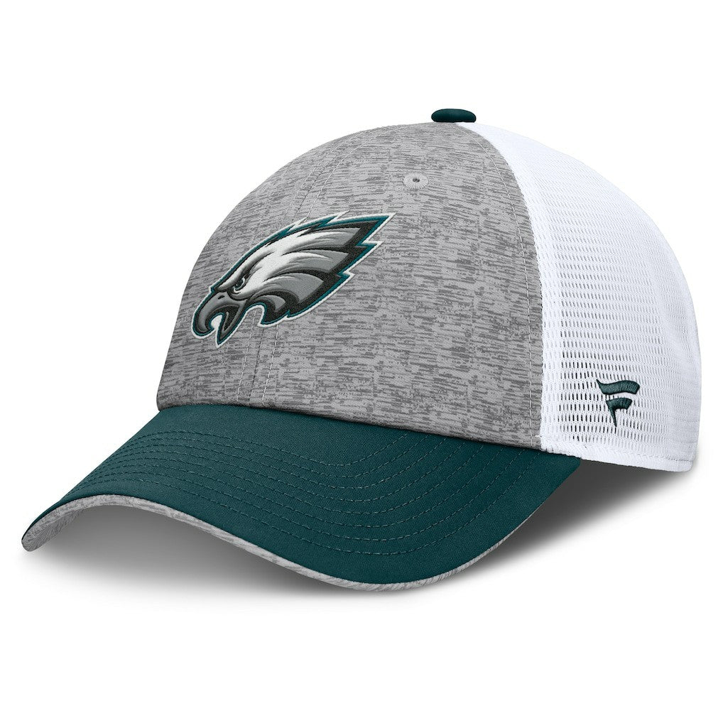 Philadelphia Eagles Option Trucker Adjustable Hat Gray/Green | Fanatics