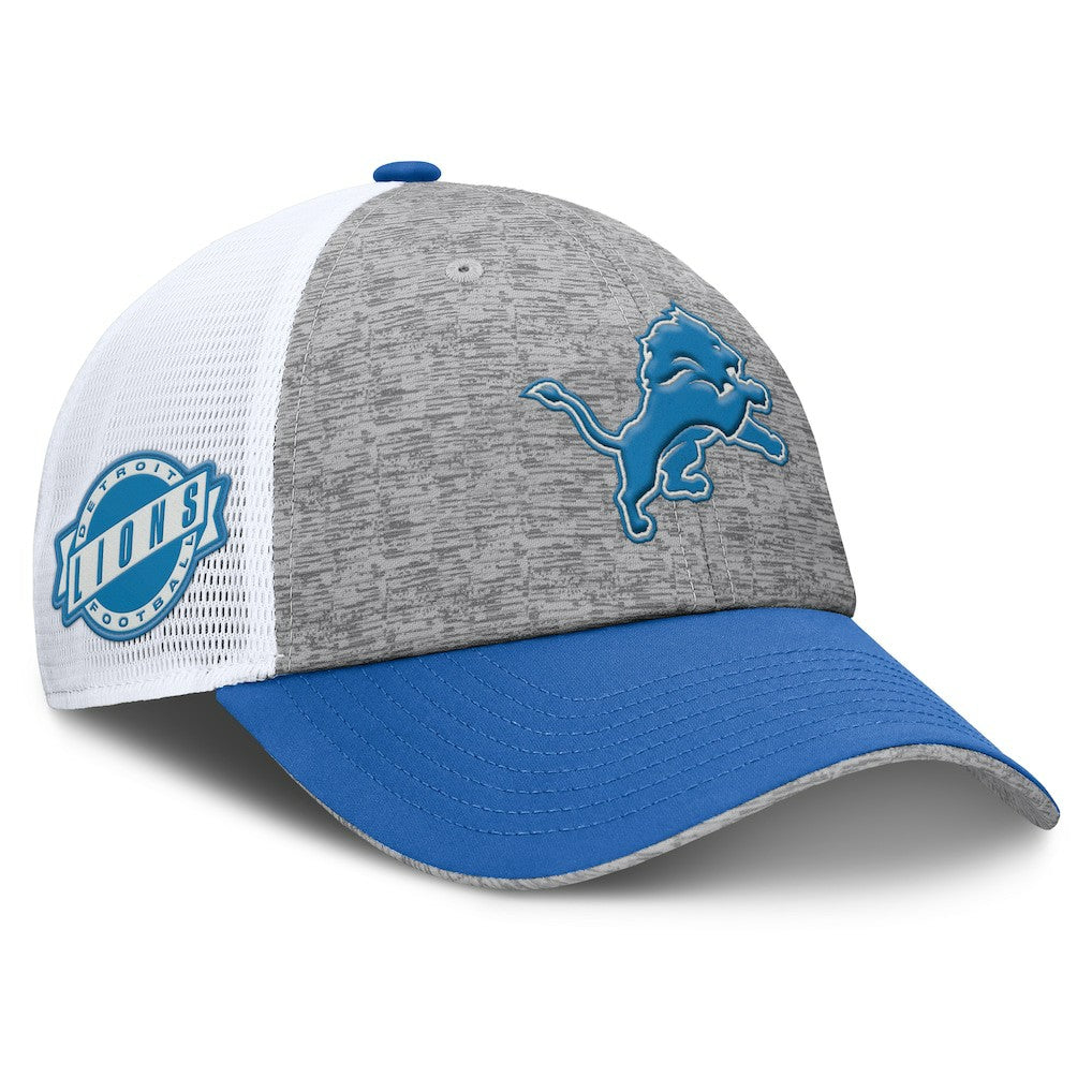 Detroit Lions Option Trucker Adjustable Hat Gray/Blue | Fanatics