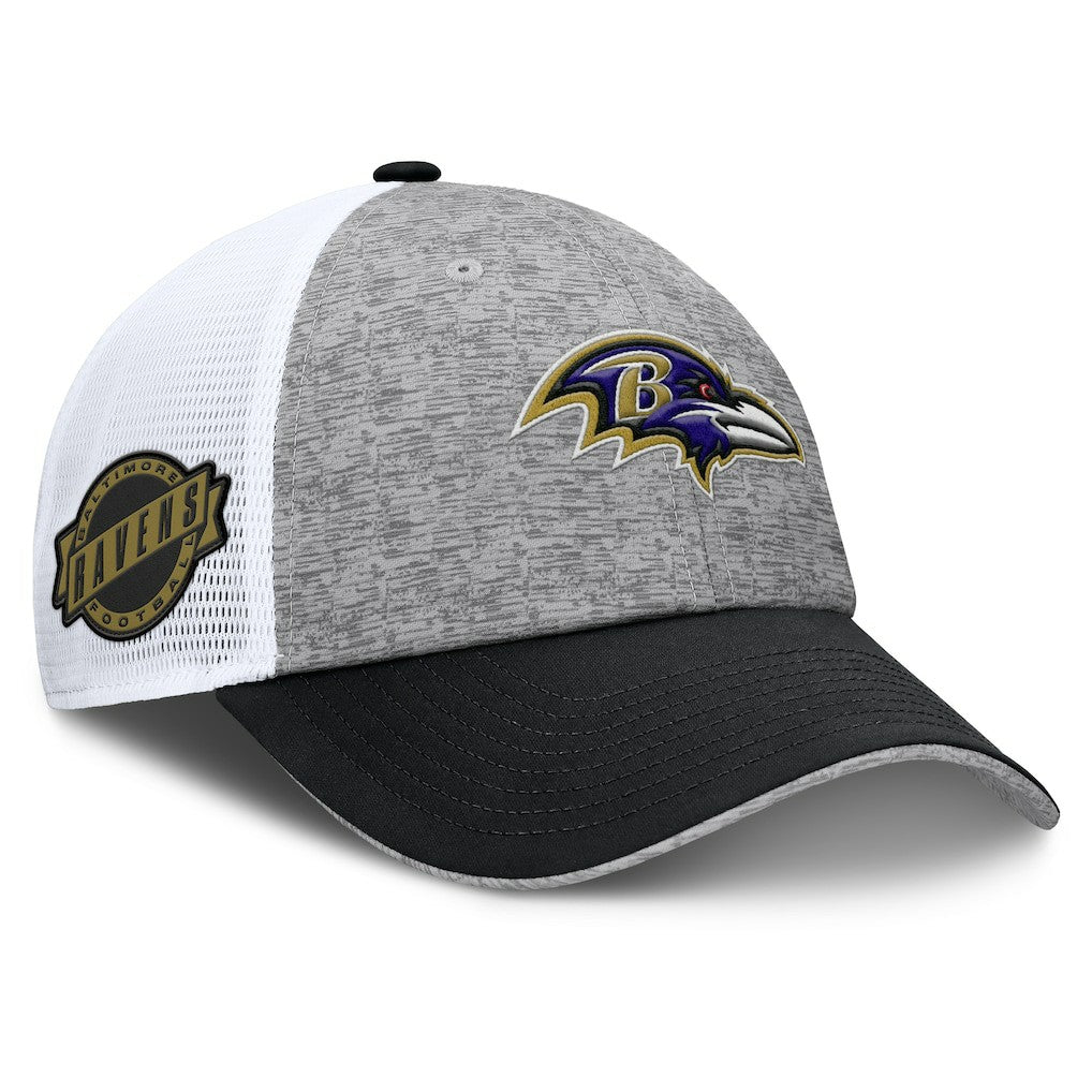 Baltimore Ravens Option Trucker Adjustable Hat Gray/Black | Fanatics