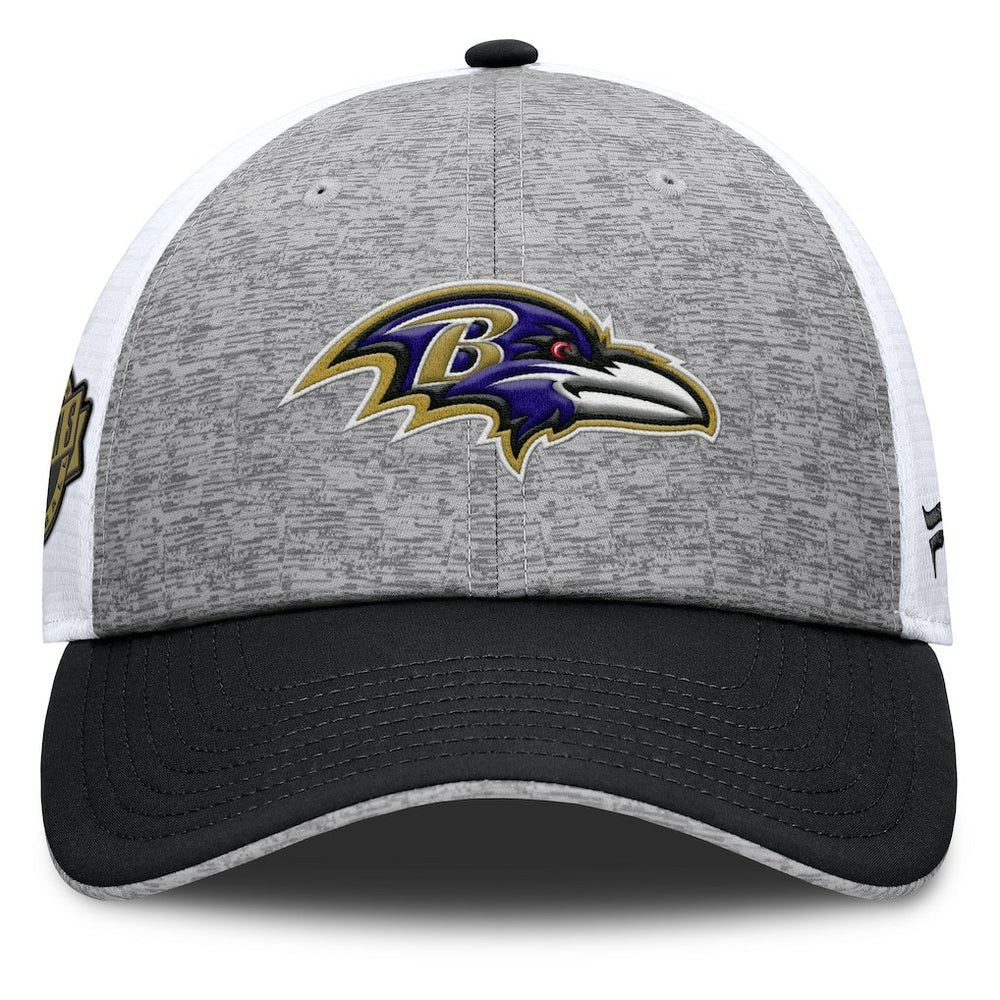 Baltimore Ravens Option Trucker Adjustable Hat Gray/Black | Fanatics