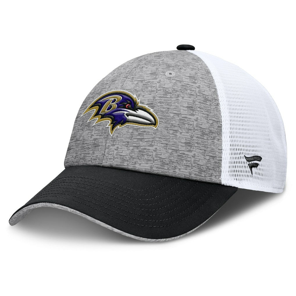 Baltimore Ravens Option Trucker Adjustable Hat Gray/Black | Fanatics