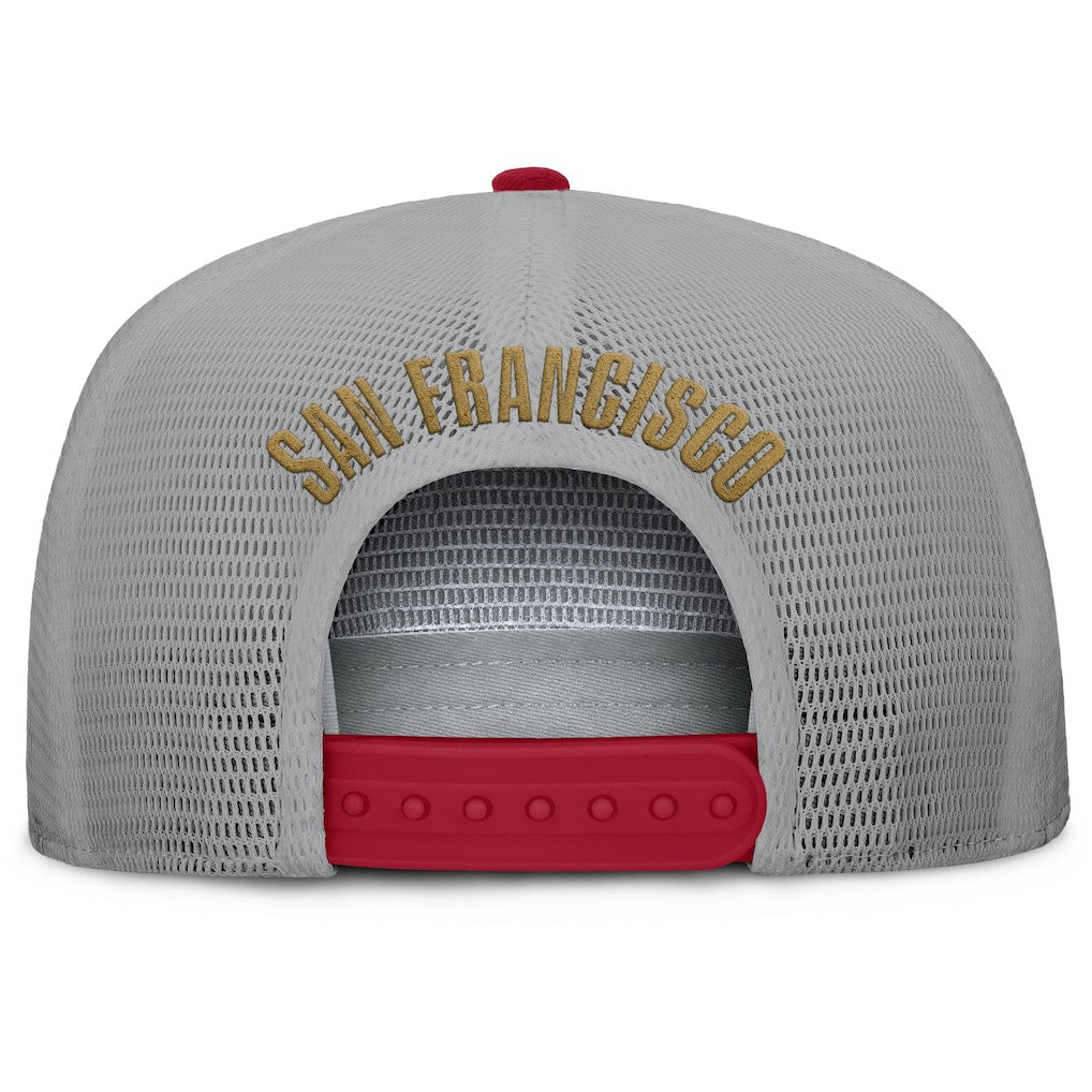 San Francisco 49ers Edge Rush Trucker Adjustable Hat Scarlet/Gray | Fanatics