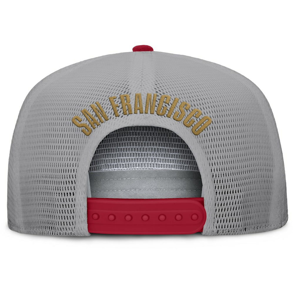 San Francisco 49ers Edge Rush Trucker Adjustable Hat Scarlet/Gray | Fanatics
