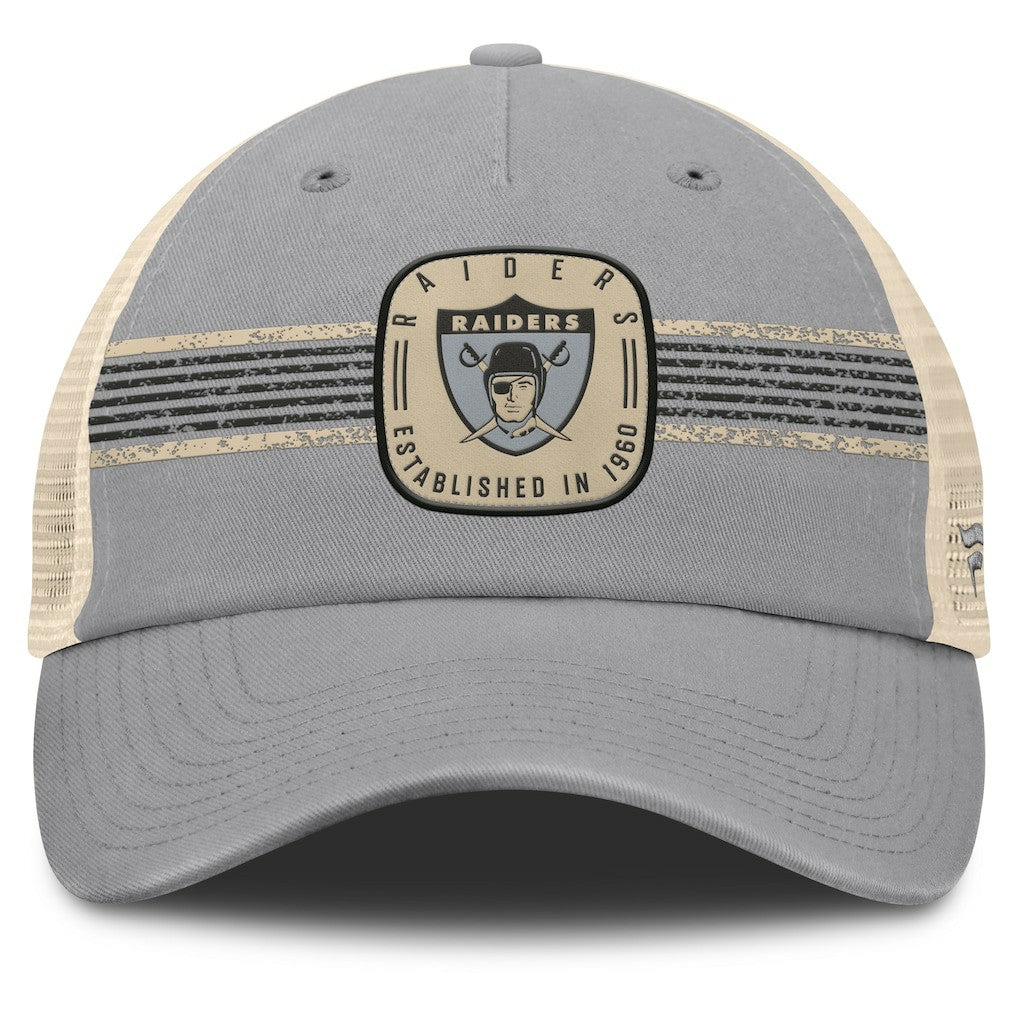 Las Vegas Raiders Heritage Bootleg Trucker Adjustable Hat Gray | Fanatics