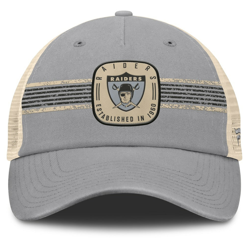 Las Vegas Raiders Heritage Bootleg Trucker Adjustable Hat Gray | Fanatics
