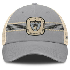 Las Vegas Raiders Heritage Bootleg Trucker Adjustable Hat Gray | Fanatics