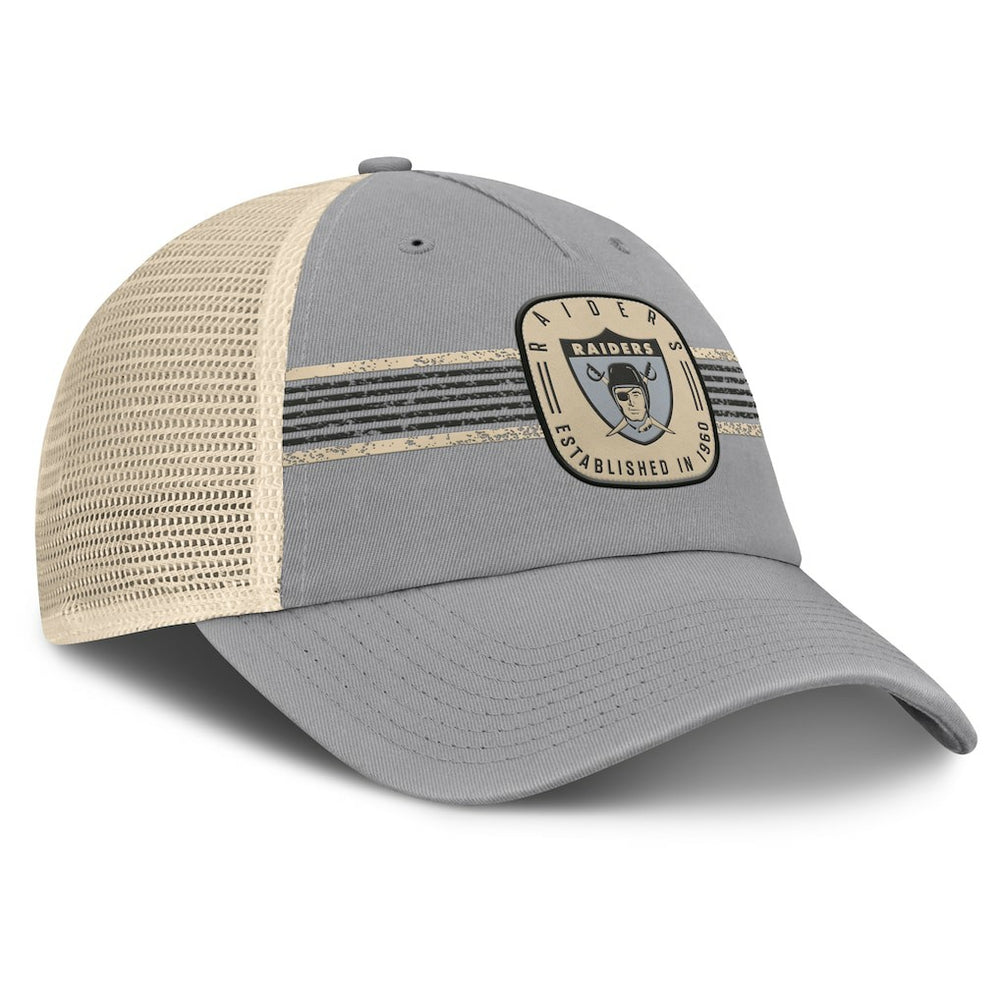 Las Vegas Raiders Heritage Bootleg Trucker Adjustable Hat Gray | Fanatics