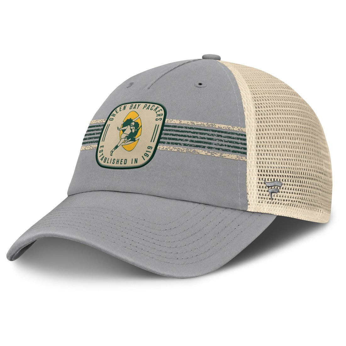 Green Bay Packers Heritage Bootleg Trucker Adjustable Hat Gray | Fanatics