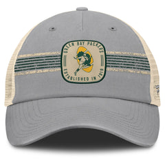 Green Bay Packers Heritage Bootleg Trucker Adjustable Hat Gray | Fanatics