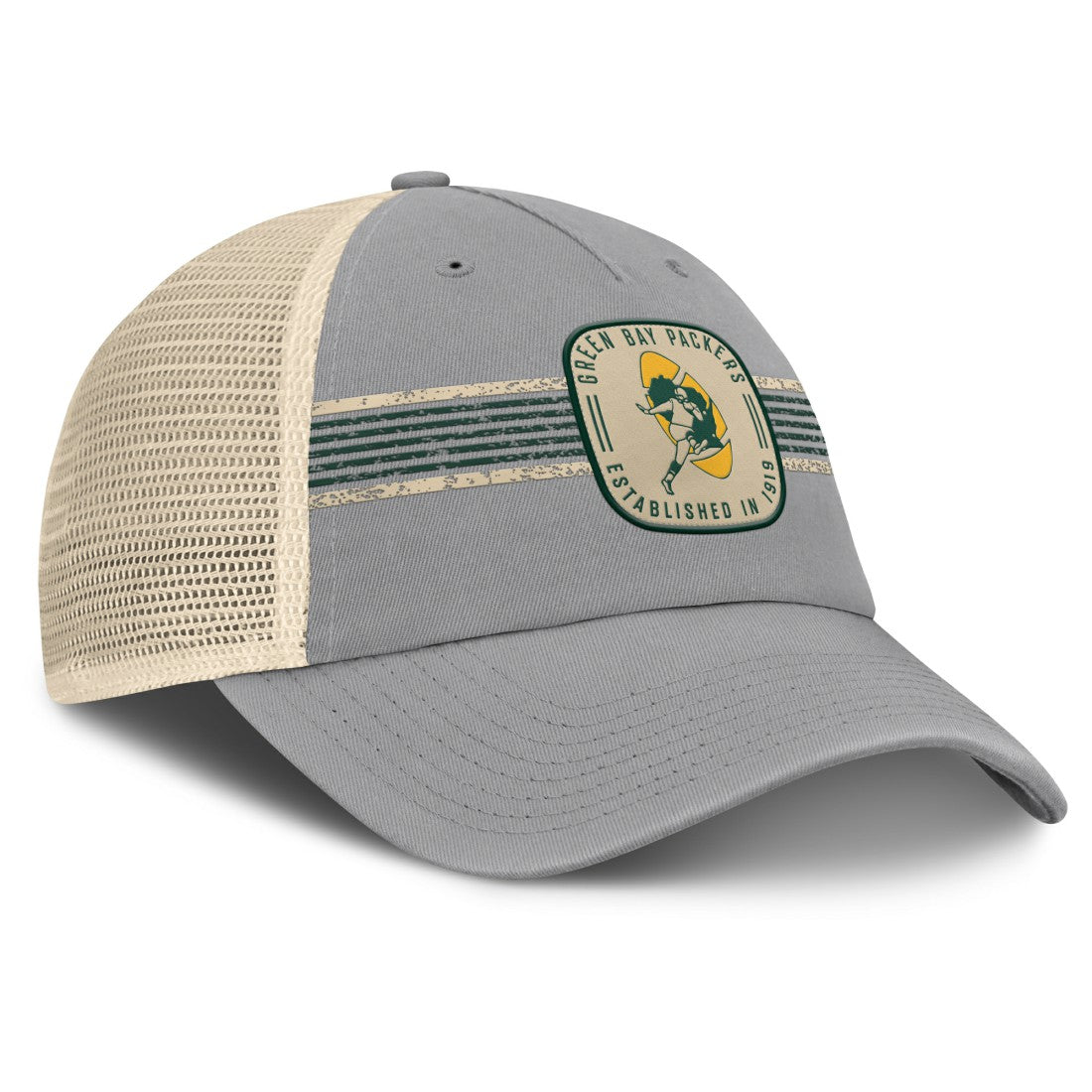 Green Bay Packers Heritage Bootleg Trucker Adjustable Hat Gray | Fanatics