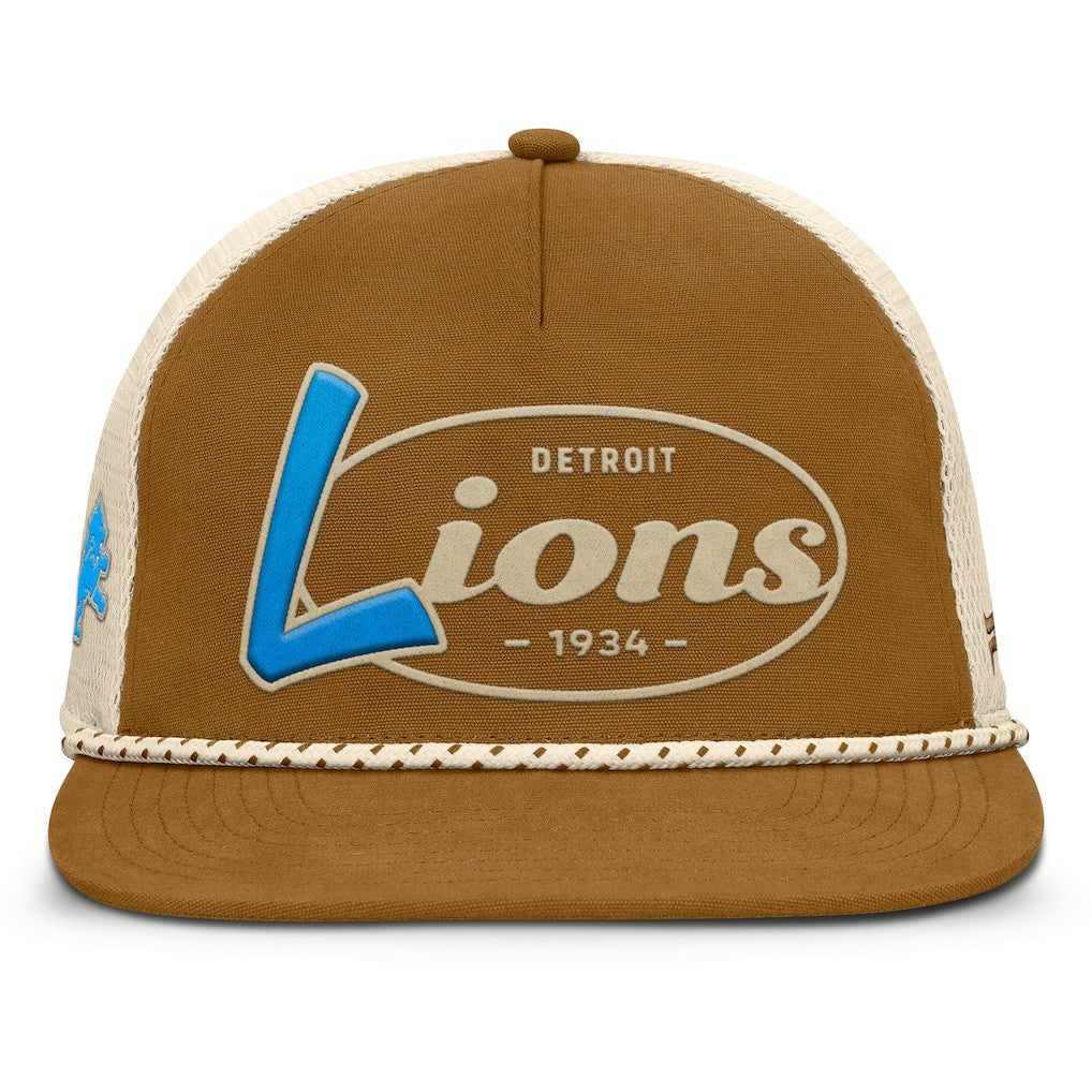 Detroit Lions Iso Rope Trucker Adjustable Hat Brown | Fanatics