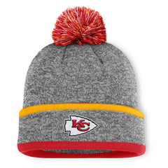 Kansas City Chiefs Motion Cuffed Knit Hat with Pom Heather Gray | Fanatics