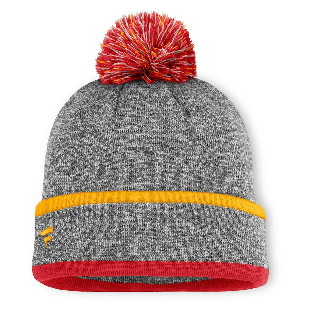 Kansas City Chiefs Motion Cuffed Knit Hat with Pom Heather Gray | Fanatics
