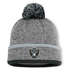 Las Vegas Raiders Motion Cuffed Knit Hat with Pom Heather Gray | Fanatics