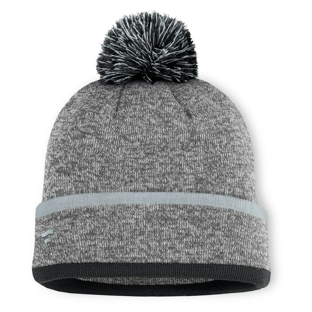 Las Vegas Raiders Motion Cuffed Knit Hat with Pom Heather Gray | Fanatics