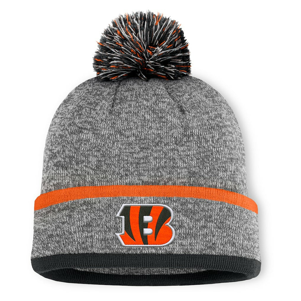 Cincinnati Bengals Motion Cuffed Knit Hat with Pom Heather Gray | Fanatics