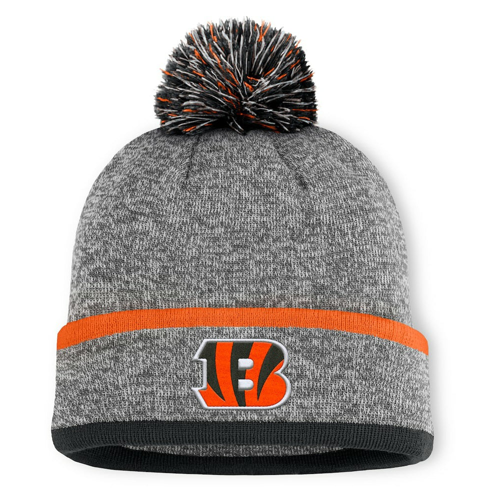 Cincinnati Bengals Motion Cuffed Knit Hat with Pom Heather Gray | Fanatics