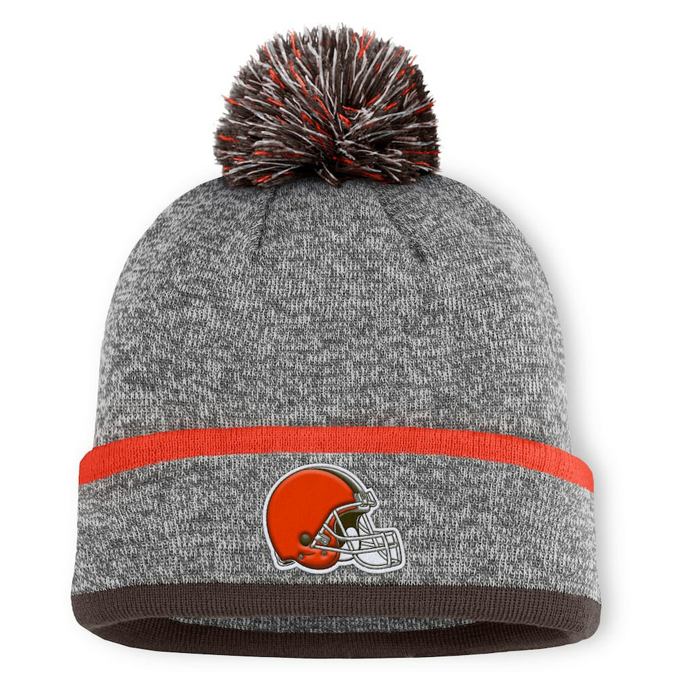 Cleveland Browns Motion Cuffed Knit Hat with Pom Heather Gray | Fanatics