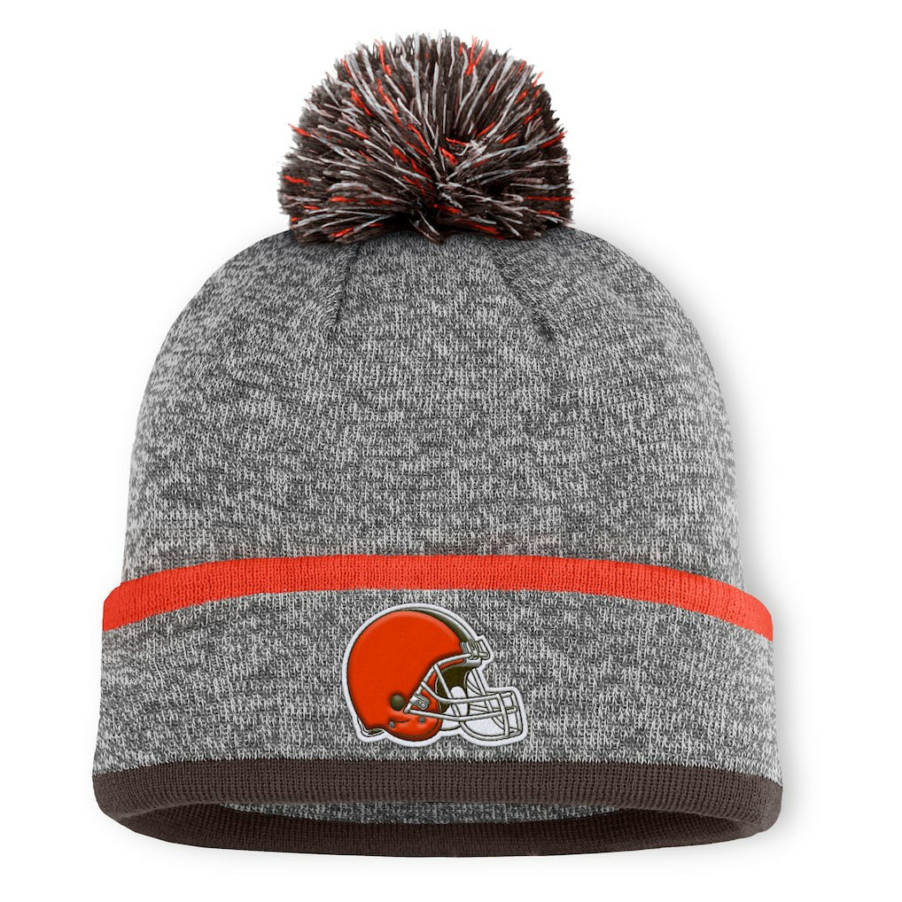 Cleveland Browns Motion Cuffed Knit Hat with Pom Heather Gray | Fanatics