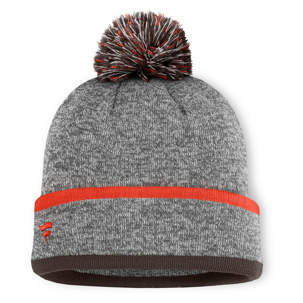 Cleveland Browns Motion Cuffed Knit Hat with Pom Heather Gray | Fanatics