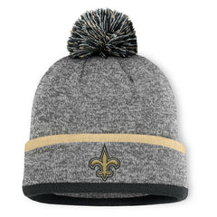New Orleans Saints Motion Cuffed Knit Hat with Pom Heather Gray | Fanatics