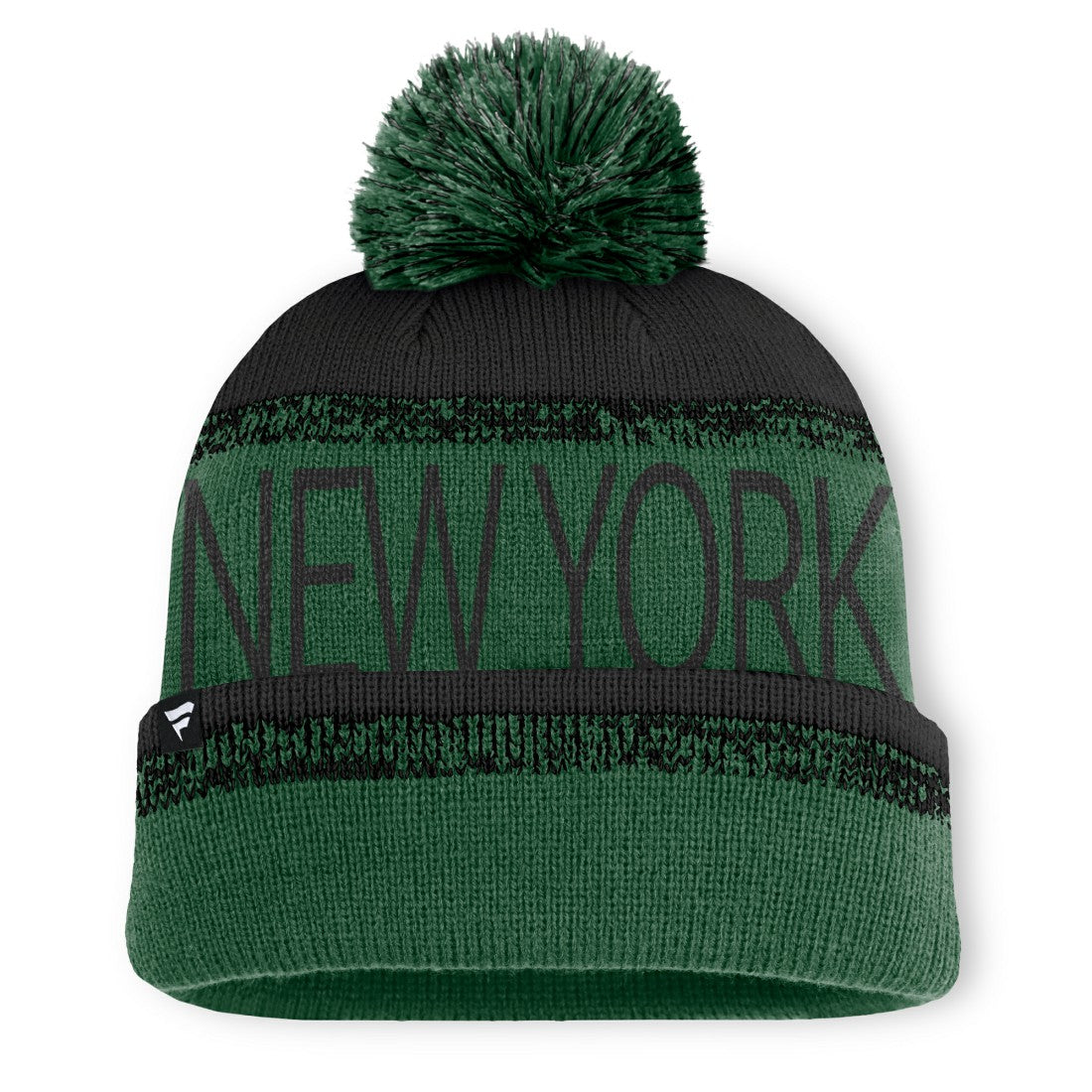 New York Jets Play Action Cuffed Knit Hat with Pom Green/Black | Fanatics