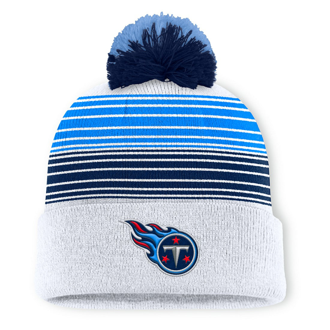 Tennessee Titans Ghost Cuffed Knit Hat with Pom White | Fanatics