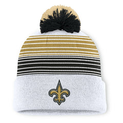 New Orleans Saints Ghost Cuffed Knit Hat with Pom White | Fanatics