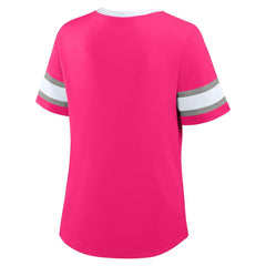 Dallas Cowboys Women's Redzone Draw Play Athena Lace-Up T-Shirt Pink | Fanatics
