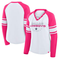 Dallas Cowboys Women's White/Pink NFL Womens Redzone Bling Lace Up LST | Fanatics