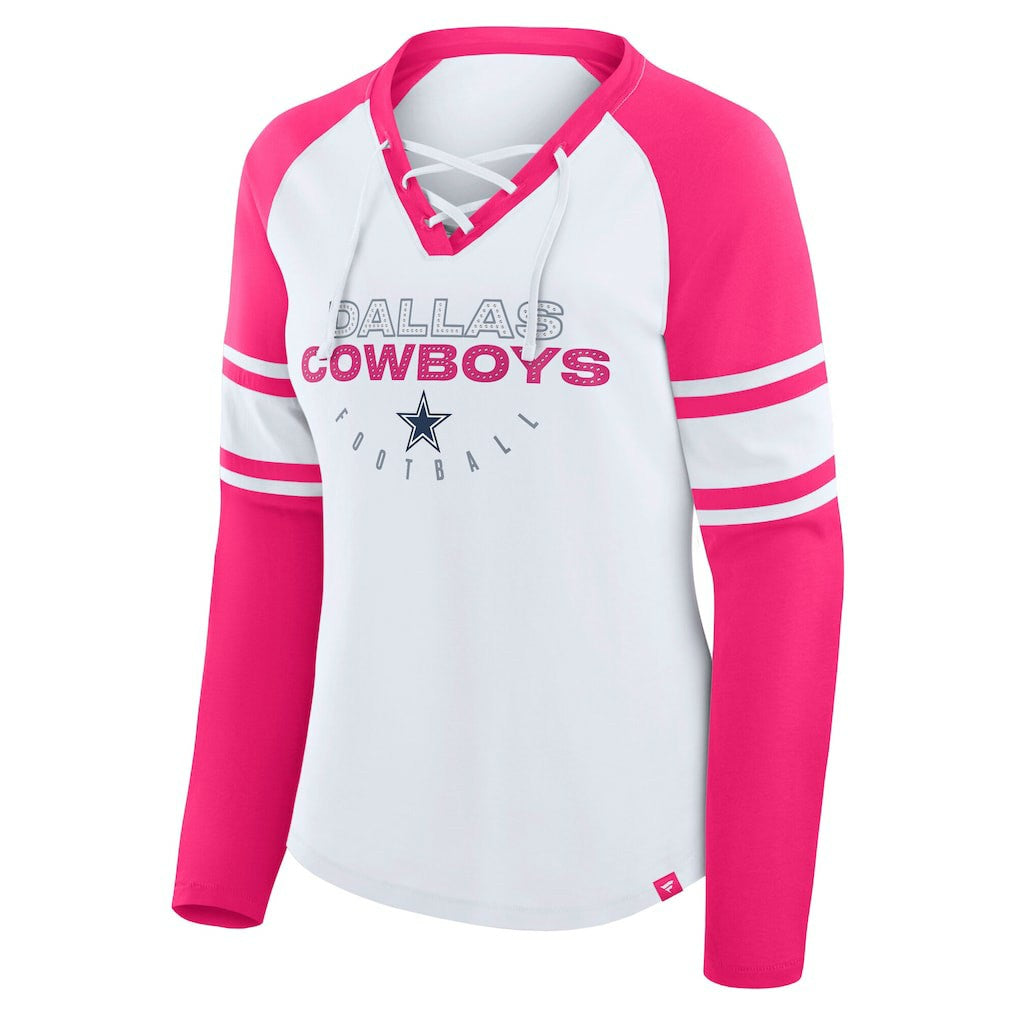 Dallas Cowboys Women's White/Pink NFL Womens Redzone Bling Lace Up LST | Fanatics